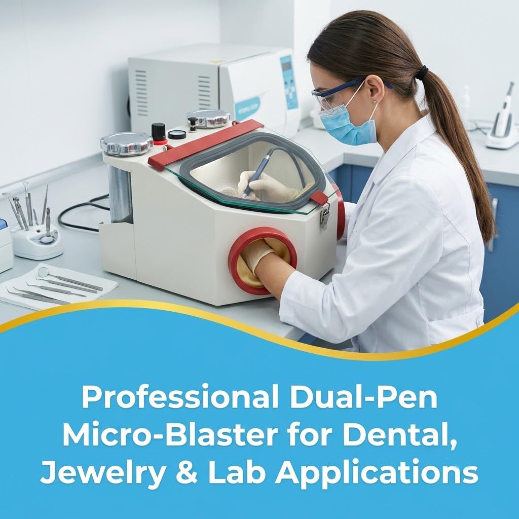 Sandblaster Lab Equipment Double-Pen Fine Sand Blasting Machine LED