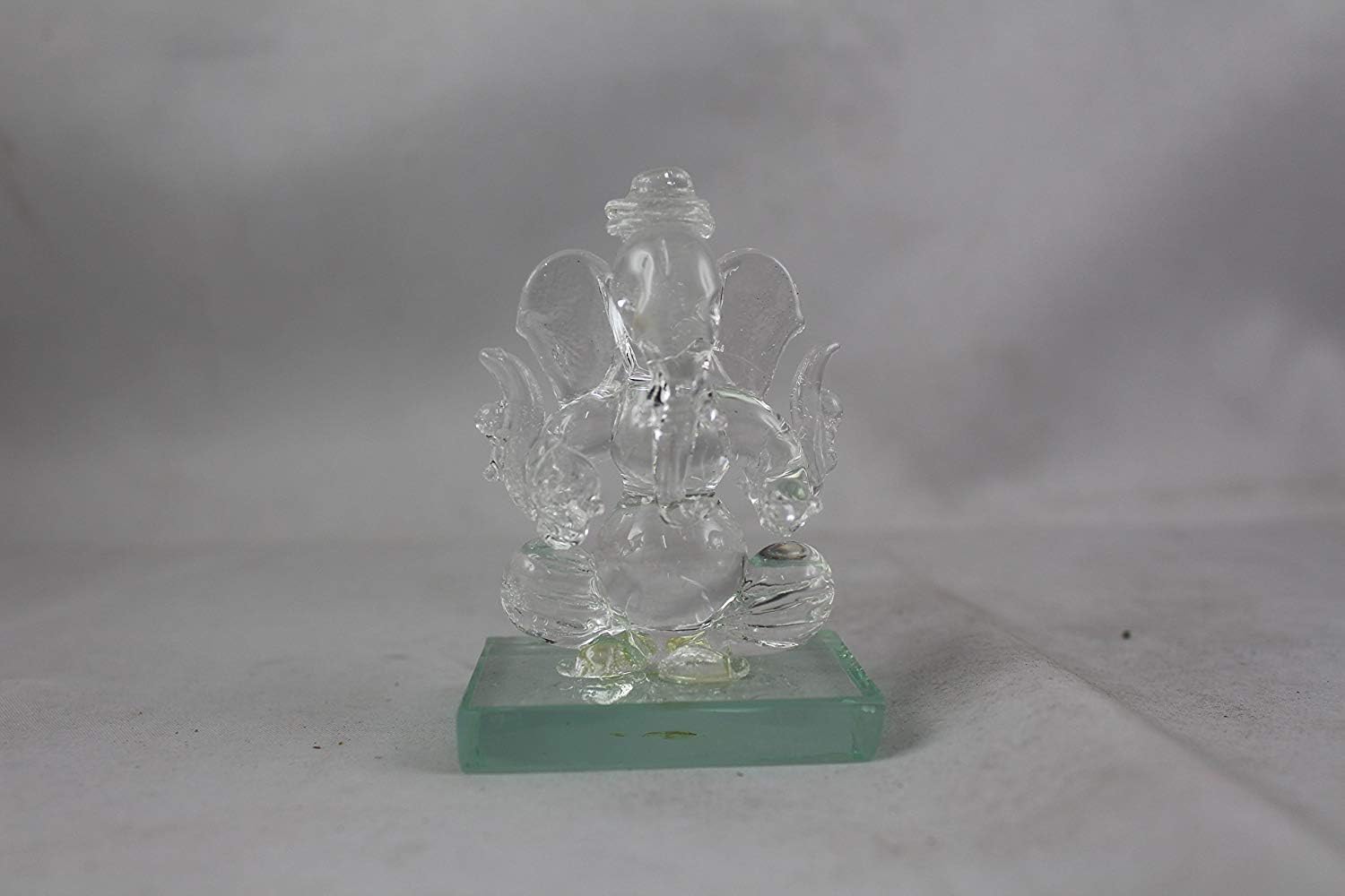 Crystal Ganesha Idol for Car Dashboard/Home/Office Item (3x2x1) Inch