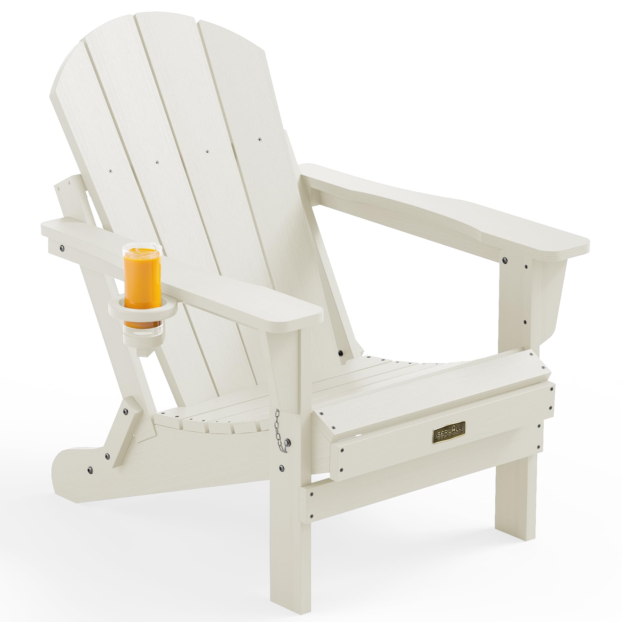 Amazon.com: SERWALL Folding Adirondack Chair with Cup Holder, HIPS
