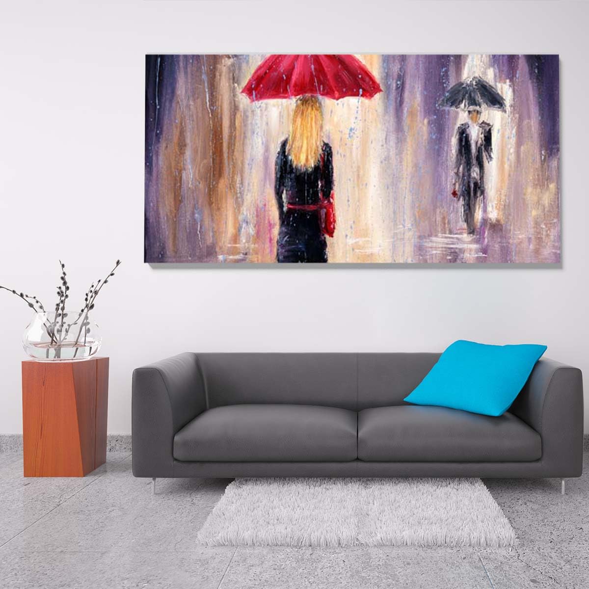 BPA® Beauty lights and umbrellas, Canvas wall art, Multicolour, Canvas, 1 Piece, 80 x 40 cm