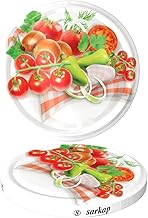 SARKAP Twist Off Canning Lids – 82mm Reusable Canning Lids Set of 10 Ideal for Glass Jars – Not Compatible With Mason Jars, Wide Mouth Canning Lids, Dishwasher Safe, Leak-Proof, Stainless Metal Canning Jar Lids, Twist off Lug Caps (Tomato Sauce)