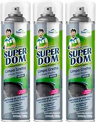 Kit 3 Spray Limpa Grelha Uso Geral Desengordurante Gordura 300ml Super Dom
