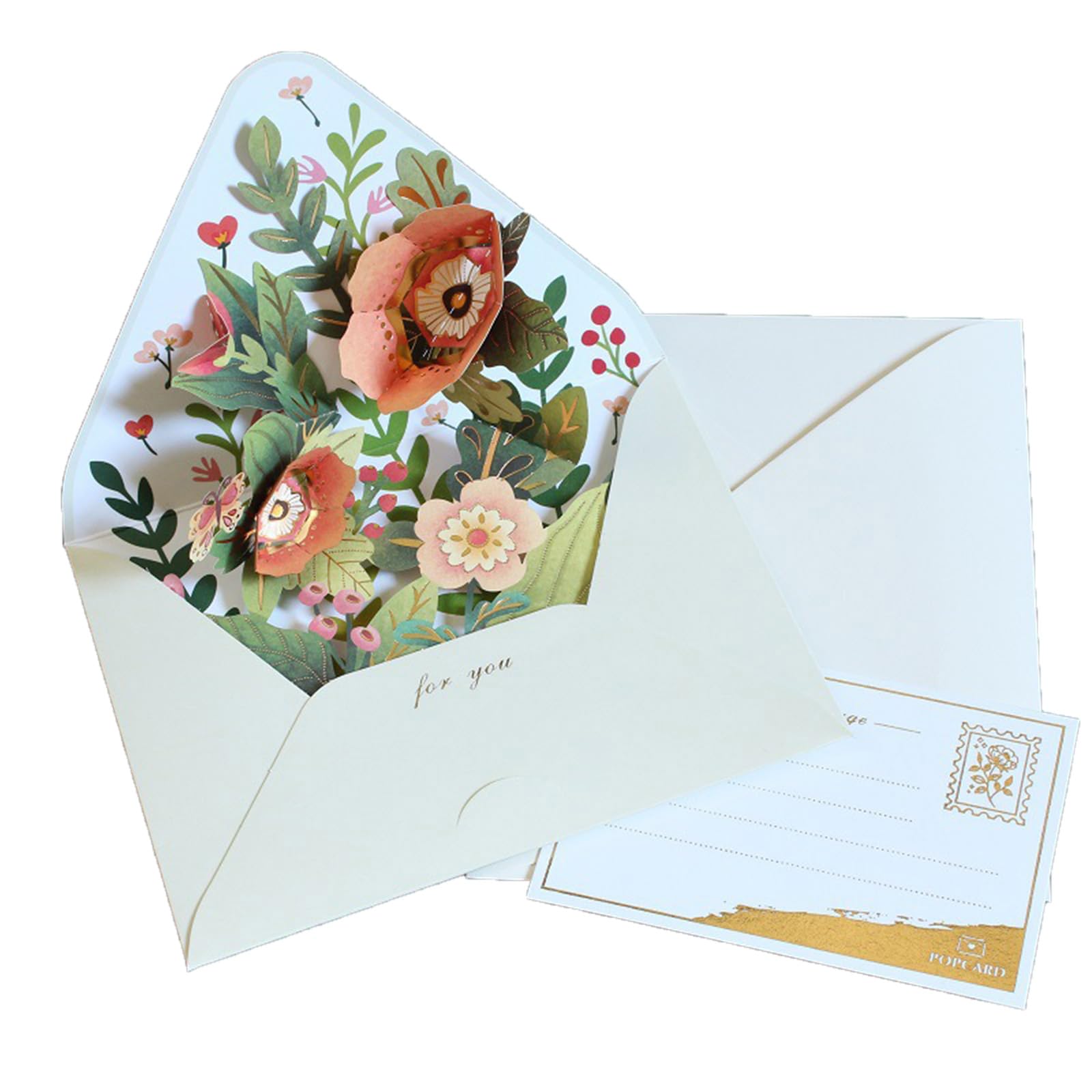 Tsophreniq Multifunctional 3D Flower Greeting Card Blessing Gift Gift Messages Crafted with Care Envelope Mum Gifts Festive