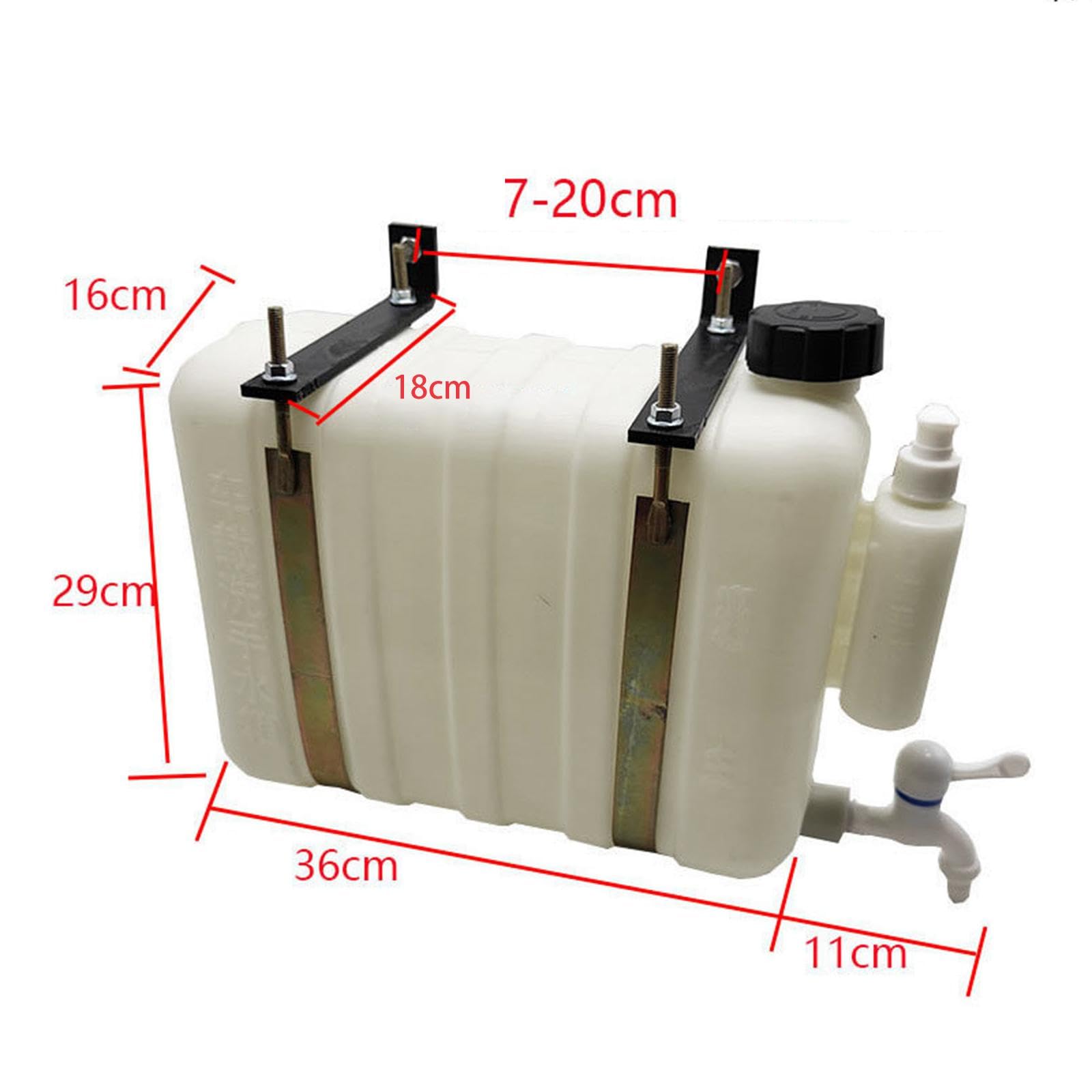 Tanque de Agua con Soporte para Vehículos Grifo Incorporado Y Dispensador de Jabón Diseño Colgante Portátil Resistente Adecuado para Camiones, Longitud 47 Cm