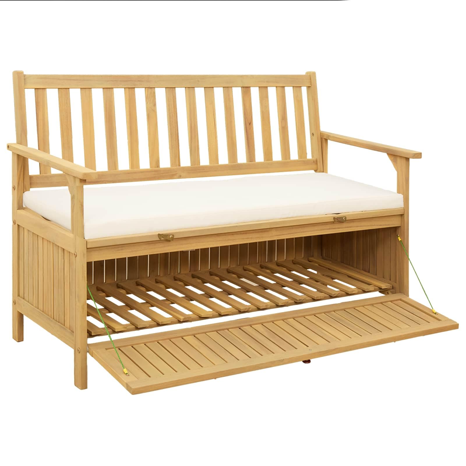 Ławka do przechowywania 2-osobowa 120 x 63 x 84 cm prostokątna ze schowkiem