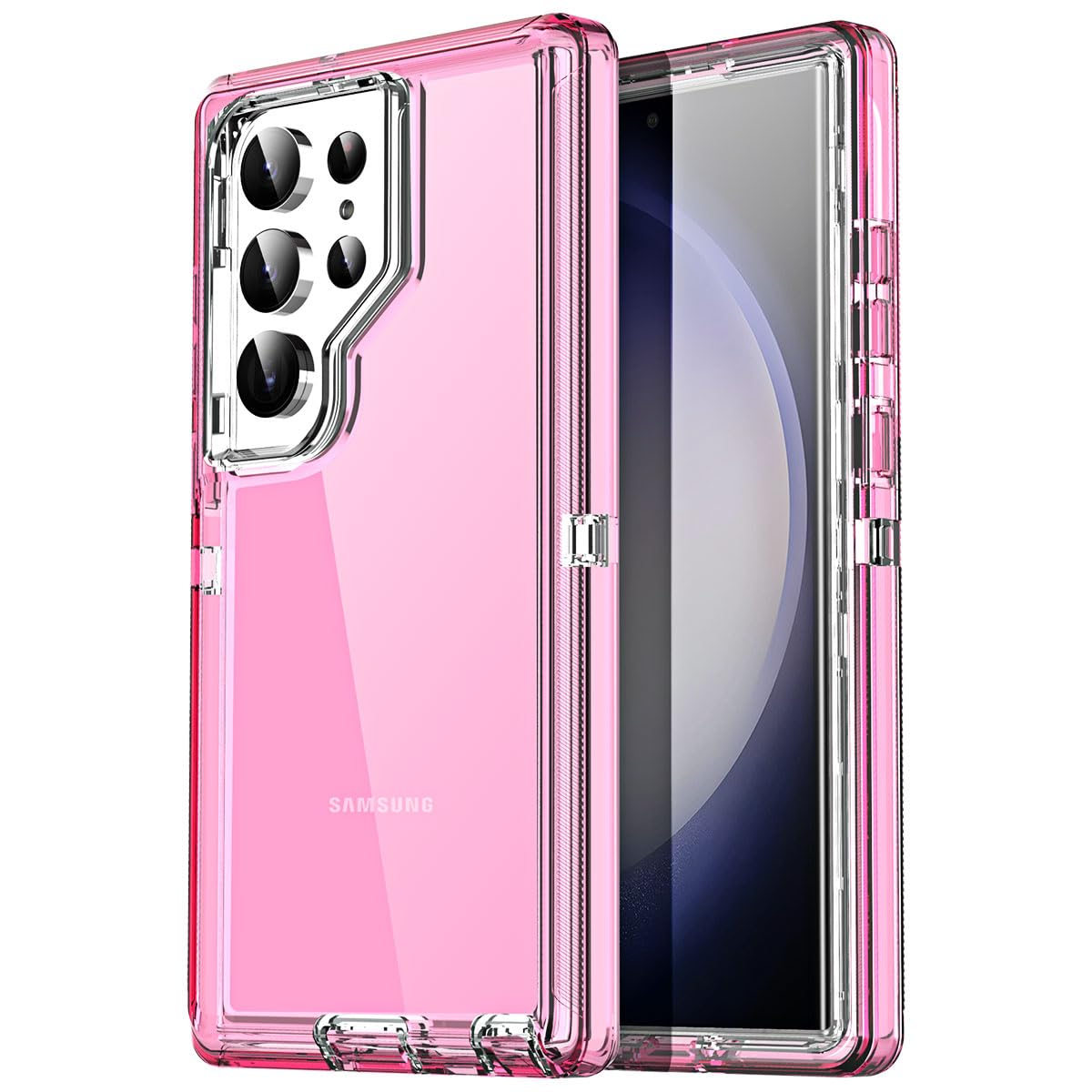 AICase for Samsung Galaxy S23 Ultra Case Clear 3 in 1 Heavy Duty Drop Protection Full Body Rugged Shockproof/Dust Proof 3-Layer Military Protective