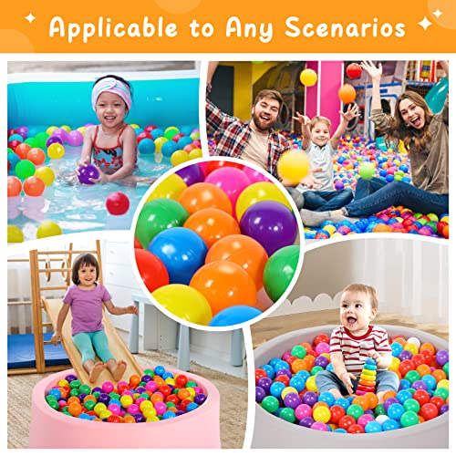 Ball Pit Balls for Baby, Plastic Play Balls for Toddler, Ideal for Ball Pit, Kiddies Pool, Indoor Playpen & Parties, 7 Bright Colors Balls with Carry Bag (100 Rainbow Balls with Bag) - Thumbnail 5