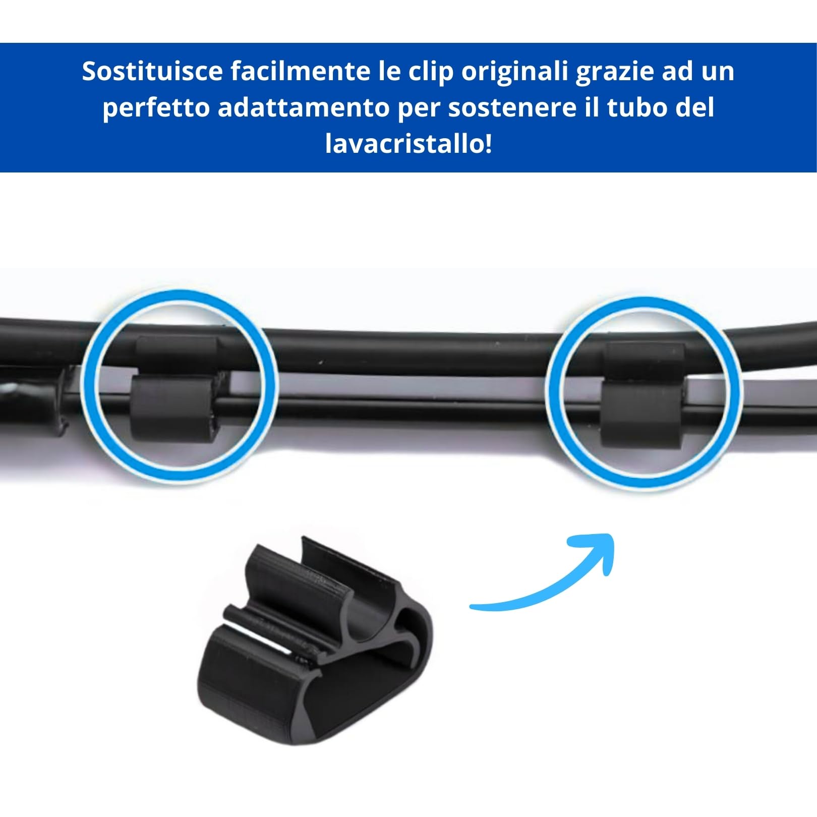 Set di 6 clip di serraggio per Peugeot 3008, 5008 e Citroen C5, DS7, fascette di fissaggio robuste per braccio tergicristallo anteriore, attacco per scopa tubo di ricambio