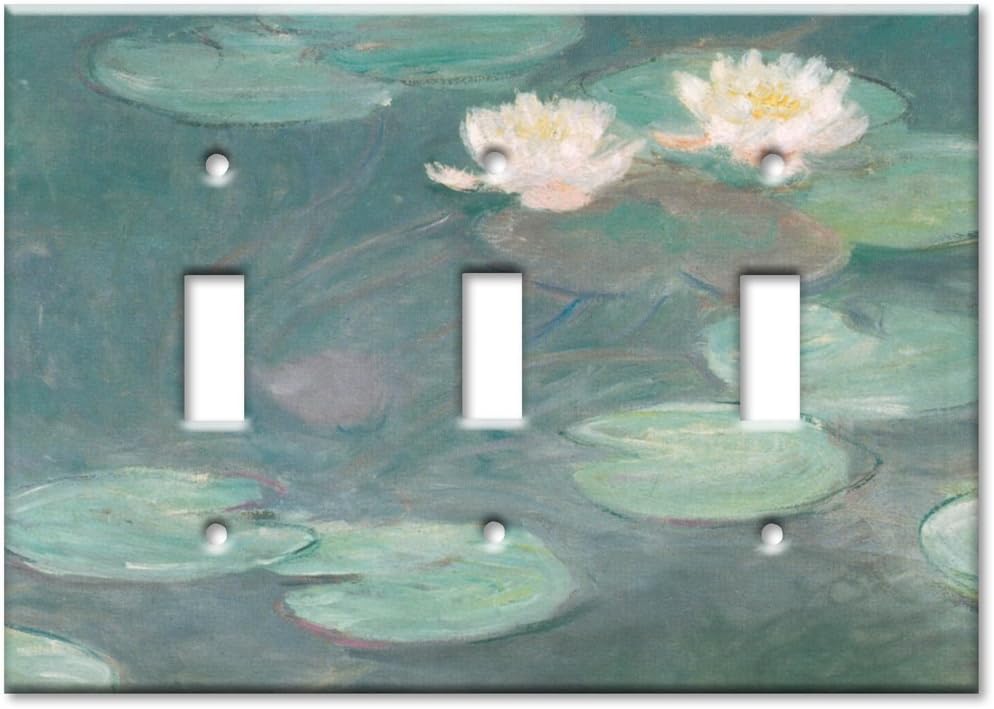Art Plates - Monet: Water Lilies (Close-Up) Switch Plate - Triple Toggle