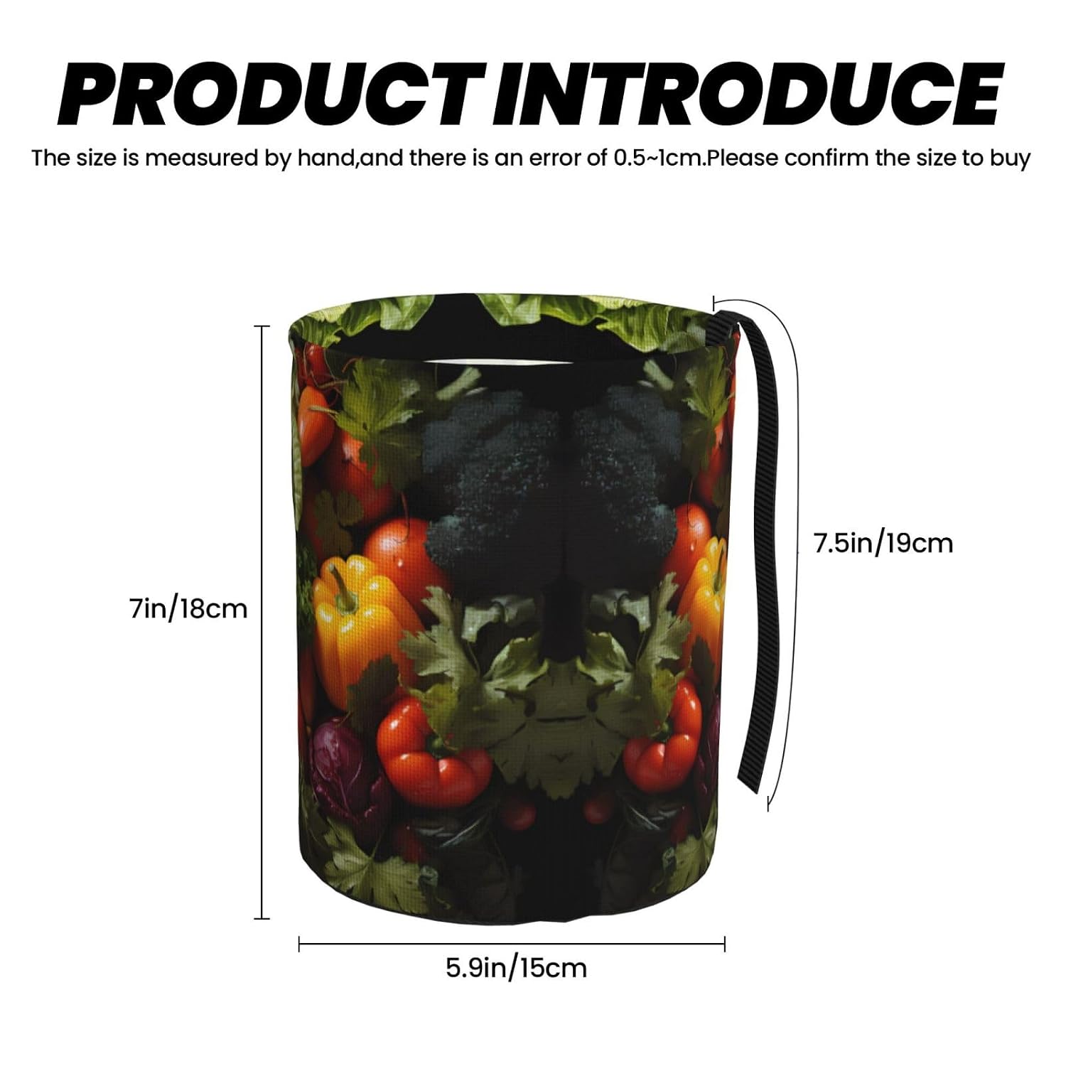 Lots of Fresh Vegetables Car Trash can, Hanging Foldable car Trash can, car Storage Box Accessories, Suitable for Travel SUV Truck Sedan image 3
