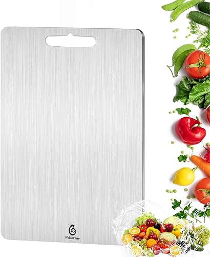 Tabla de cortar de titanio para cocina, tabla de cortar de titanio gruesa, fácil de limpiar, de doble cara, duradera de grado alimenticio, tabla de
