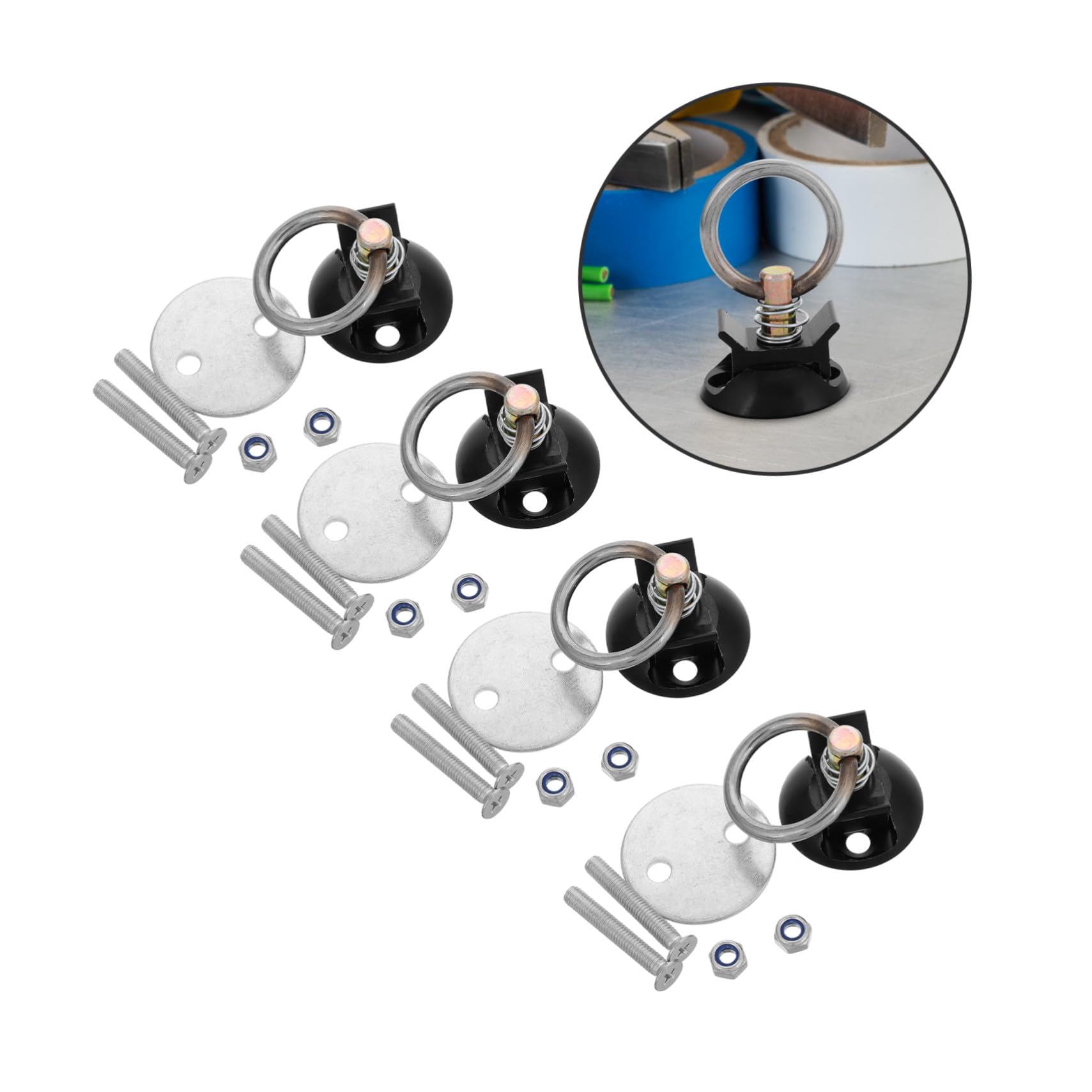 Kit de Punto de Anclaje de Liberación Rápida para Asegurar Carga en Maletero Redondo con Accesorios de Aluminio y Acero Inoxidable para Transporte Seguro y Versátil