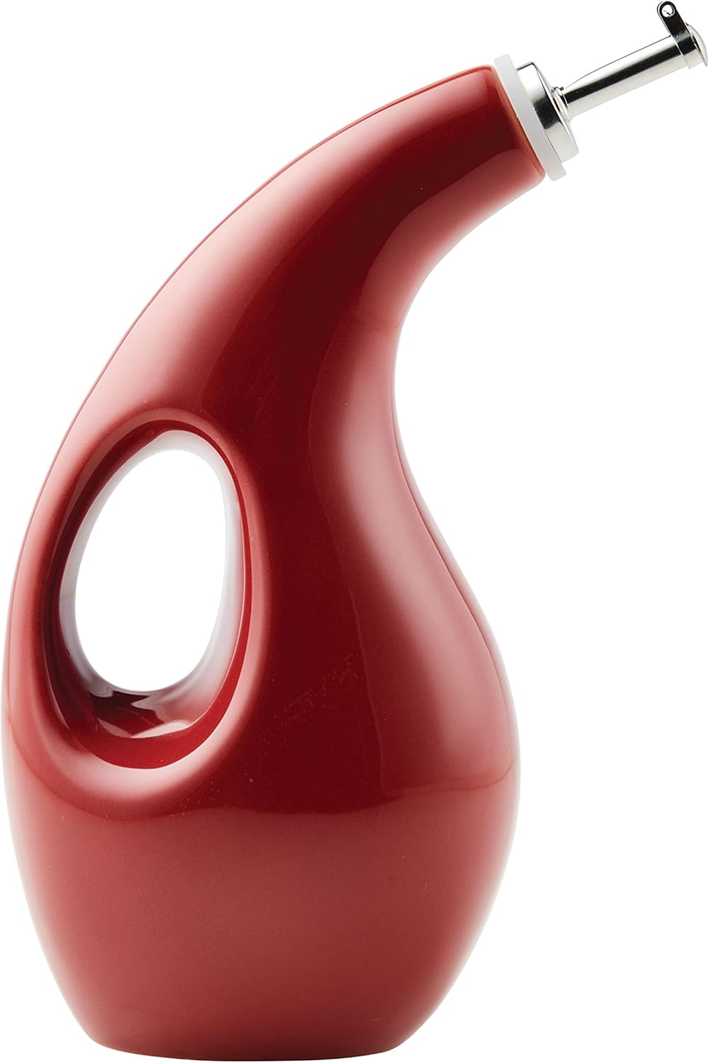 Rachael Ray Ceramic EVOO Oil and Vinegar Dispensing Bottle with Spout, 24 Ounce – Cranberry Red Rachael Ray Ceramic EVOO Oil and Vinegar Dispensing Bottle with Spout, 24 Ounce – Cranberry Red