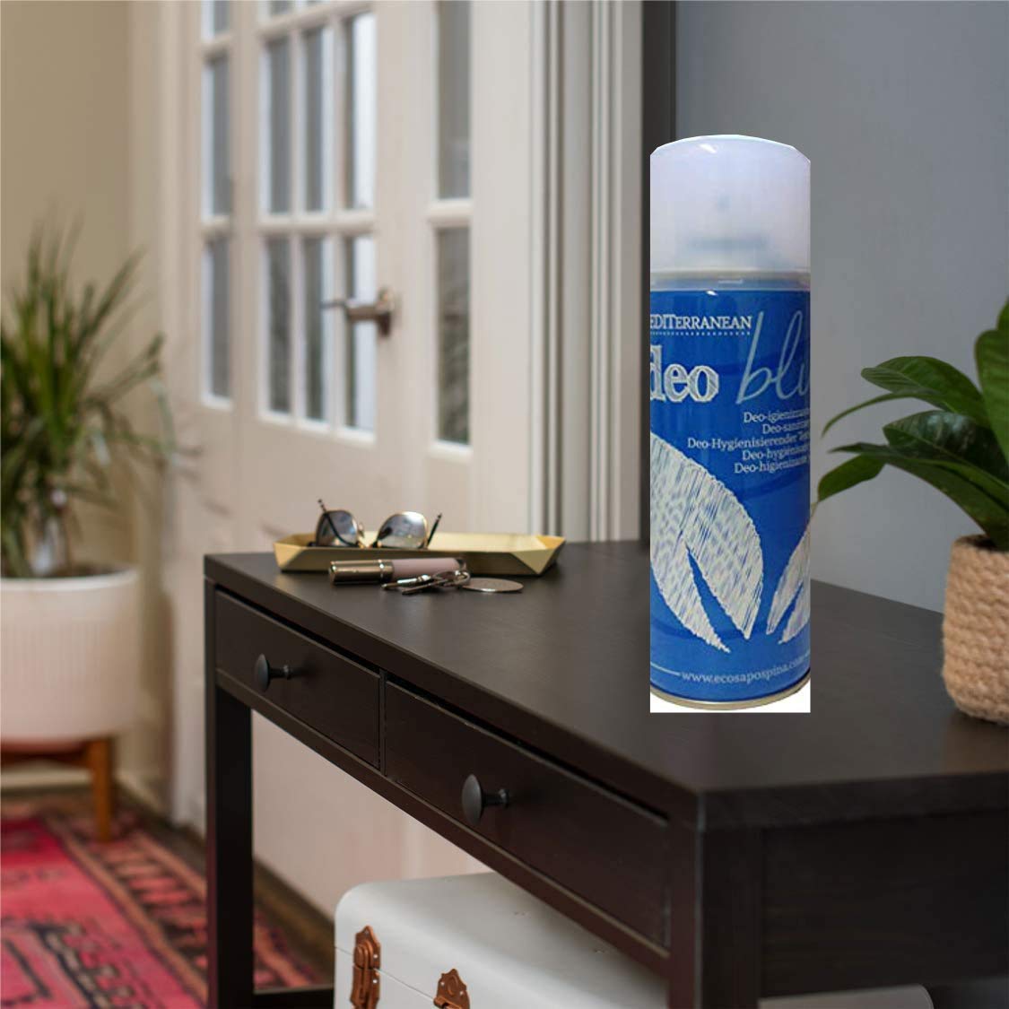 Rampi Deo Blue - Desodorante Professional Sanitizer Tejidos Entorno para el automóvil Cajones Zapatos Casco Armario Perfume Hotel Gimnasio Accesorios Lavandería - 400 ml