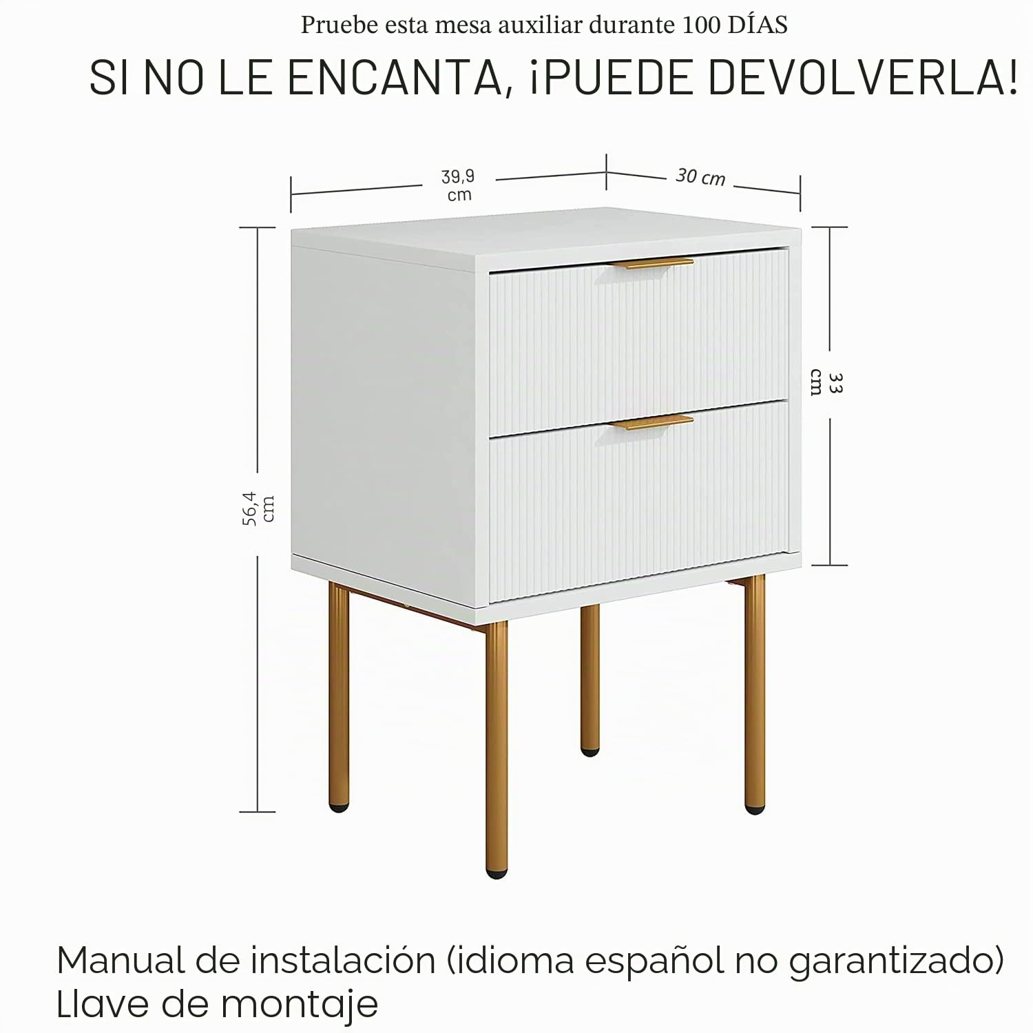 HEYZOEY Mesita de Noche, mesita de Noche Moderna, Estilo Bohemio, para Dormitorio, salón, Blanco (2 cajones)