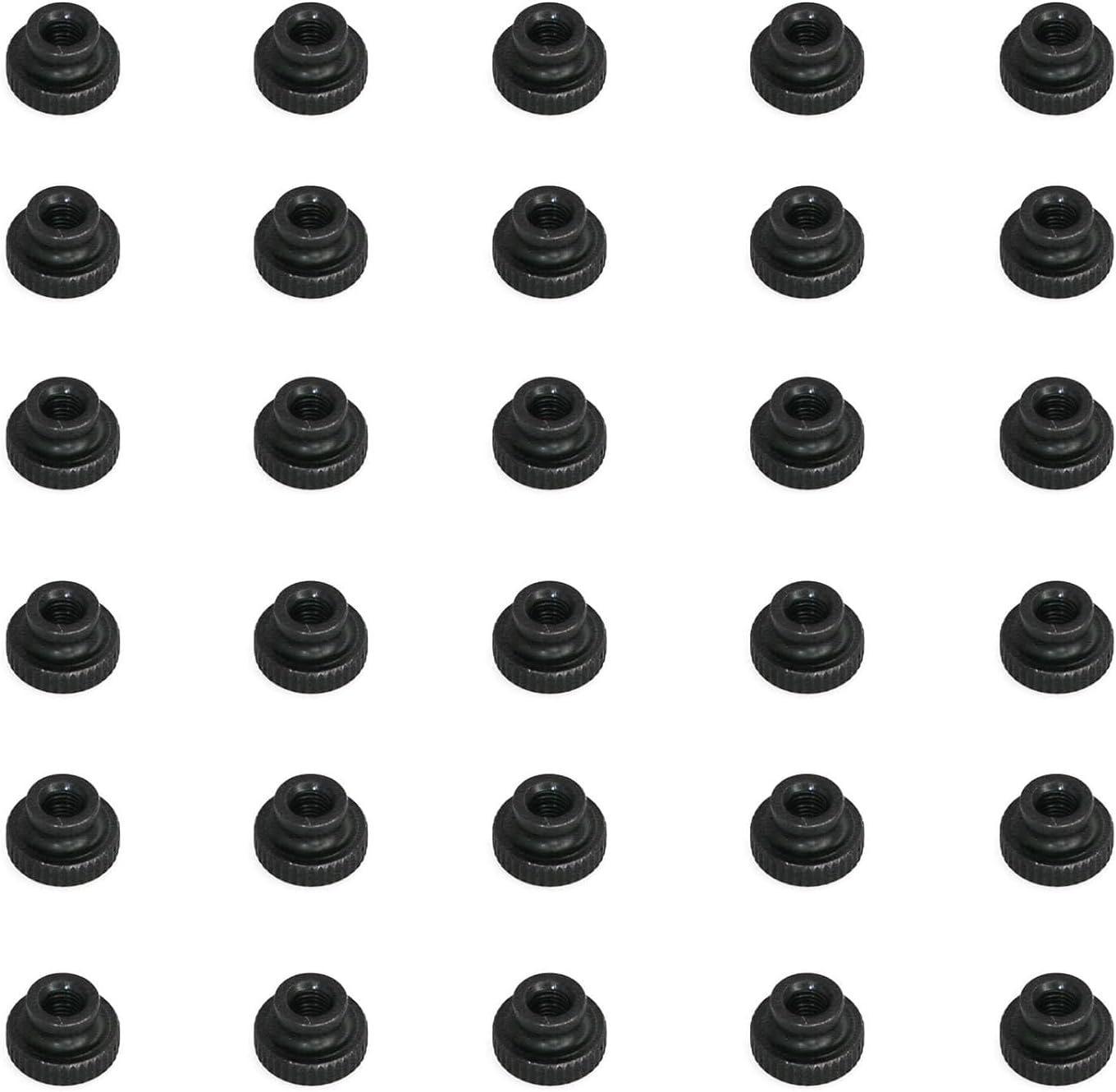 30PCS Black Carbon Steel Hand Nuts M5 Knurled Thumb Fastener Hardware Accessorie - Item Package Quantity: 30