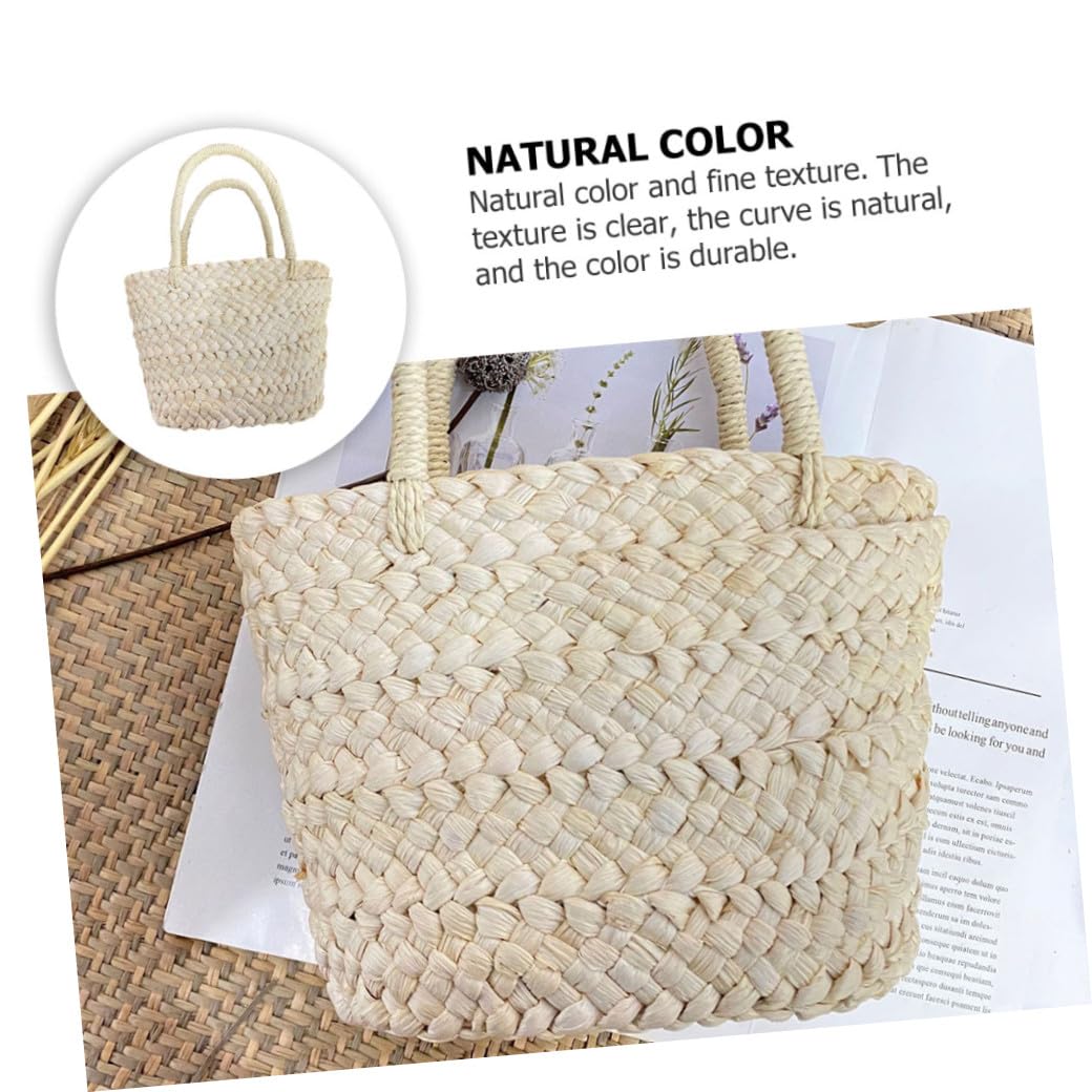 Cesto Intrecciato a Mano in Materiale Naturale Portafiori Delicato e Leggero Manico, Cesta Portatile Multifunzionale per Decorazione Casa e Cerimonia, Adatto per Esterni