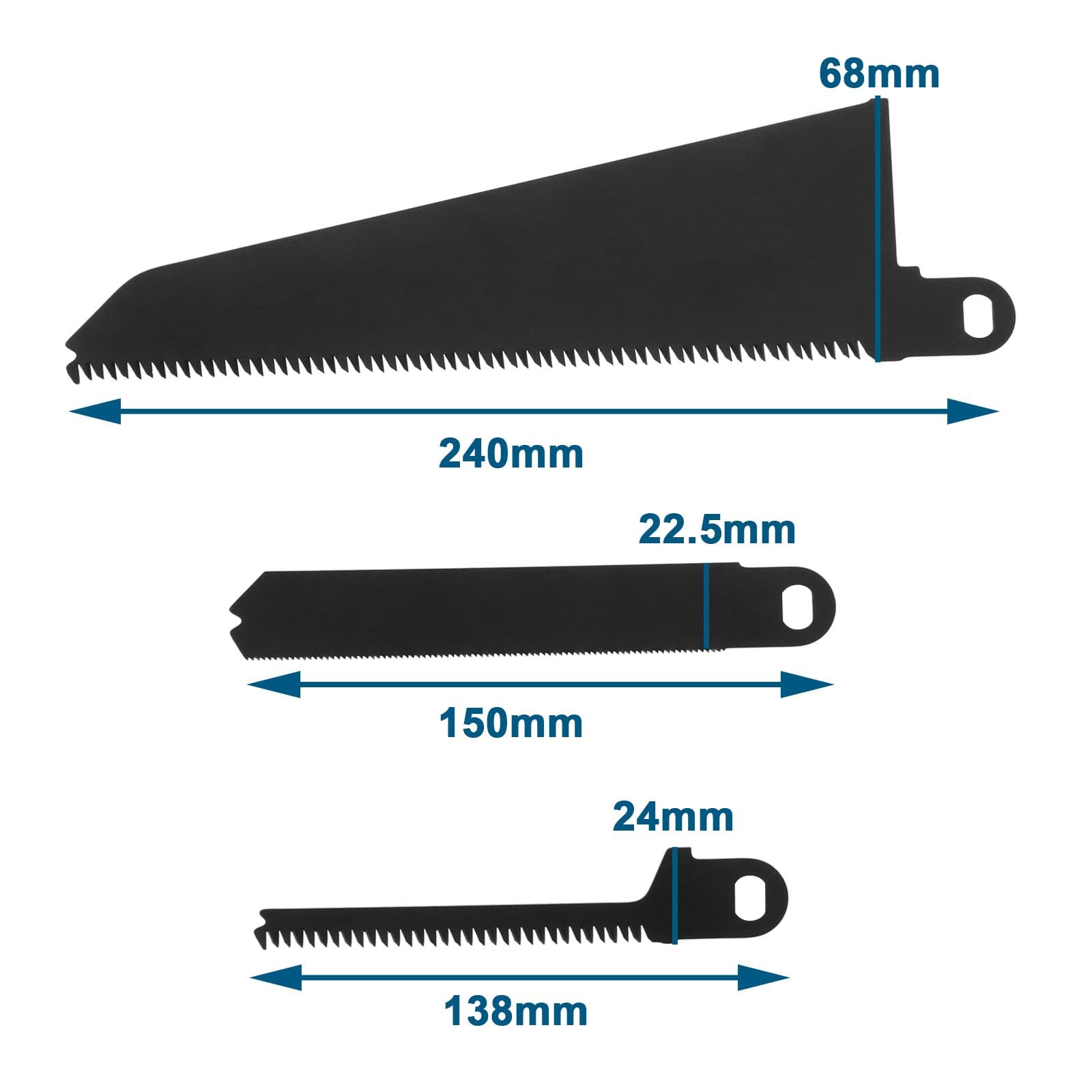 3pcs Lames de Scie Alternative Compatible avec Black & Decker Scorpion Modèles de Scie FKS890E KS890ECN KS890EK KS890GT KS880 Bois Métal Plastique Lame de Coupe