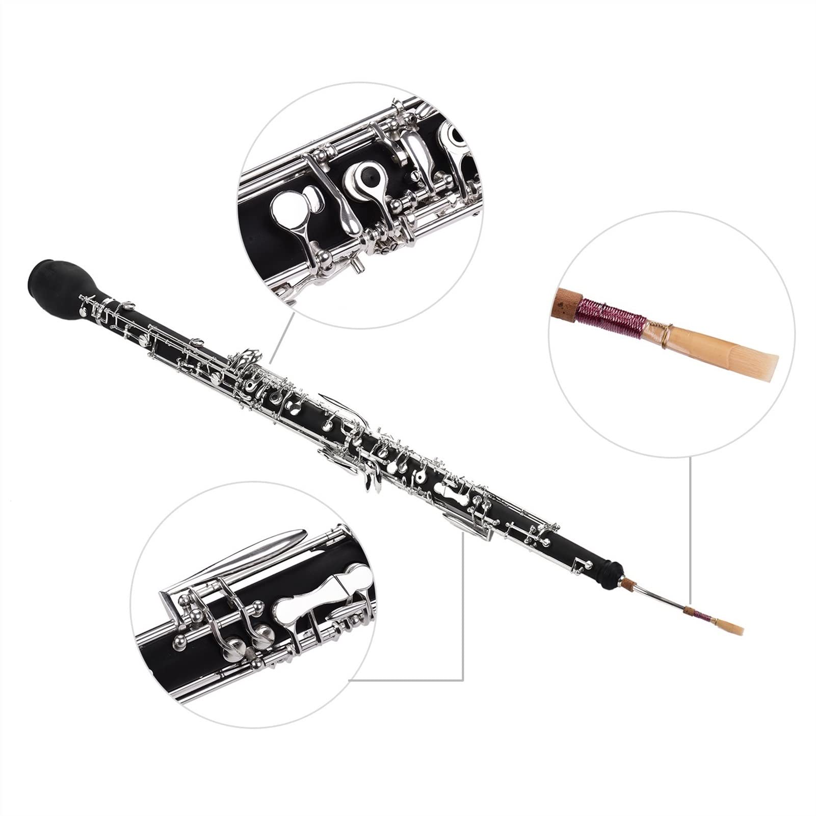 Strumento Oboe Professionale Alto Oboe F Key Wood-Plated Woodwind Body Woodwind Body Woodwind Woodwind Woodwind with Reed Gloves Principiante di Oboe