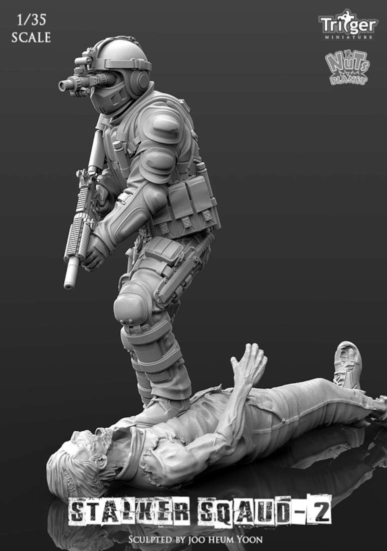 Nutplanet T35019 1/35 Stalker Squad 2 Support Shooting Buddy Kit de construcción de resina sin pintar