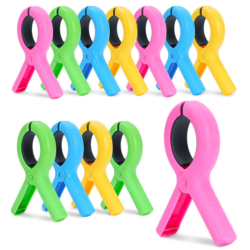 20Pcs Beach Towel Clips for Sun Loungers,4 Inch Clothes Pegs Extra Strong,Windproof Laundry Clips Towel Clips for Beach Loungers for Pool Chairs Heavy Clothing,5 Bright Colors (Colour)