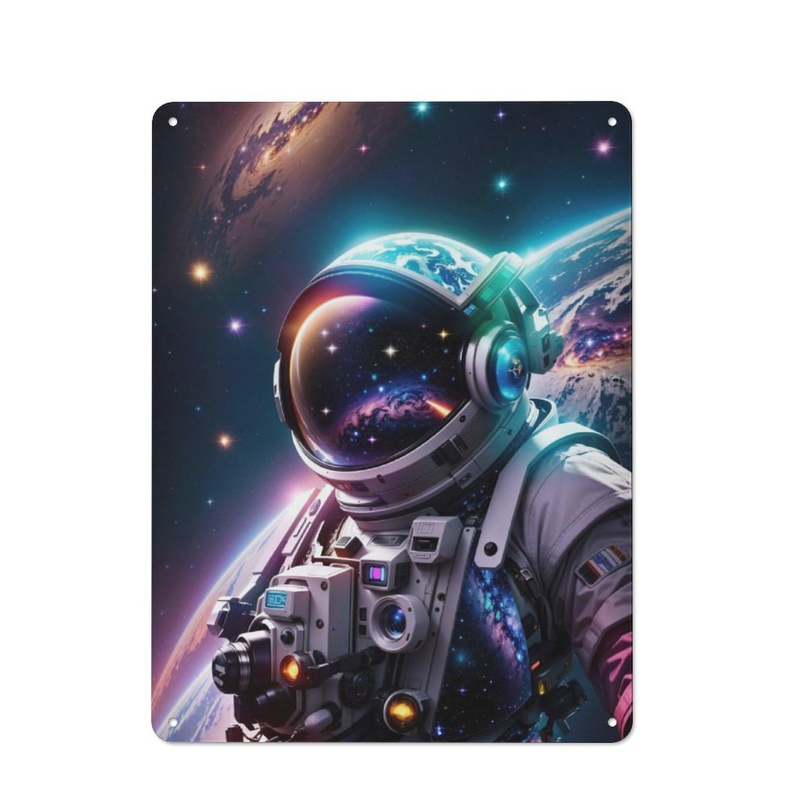 Cosmic Exploration Character Metal Wall Decor 40x30cm, Vintage Metal Sign for Home, Shop, Pub Or Studio Wall