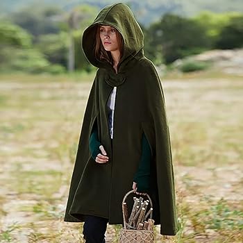 ジャケット・アウター Vintage 60's Wool Hooded Poncho Cape Vintage Inspired Wool Cape Coat With Stand Collar, Wool Cape