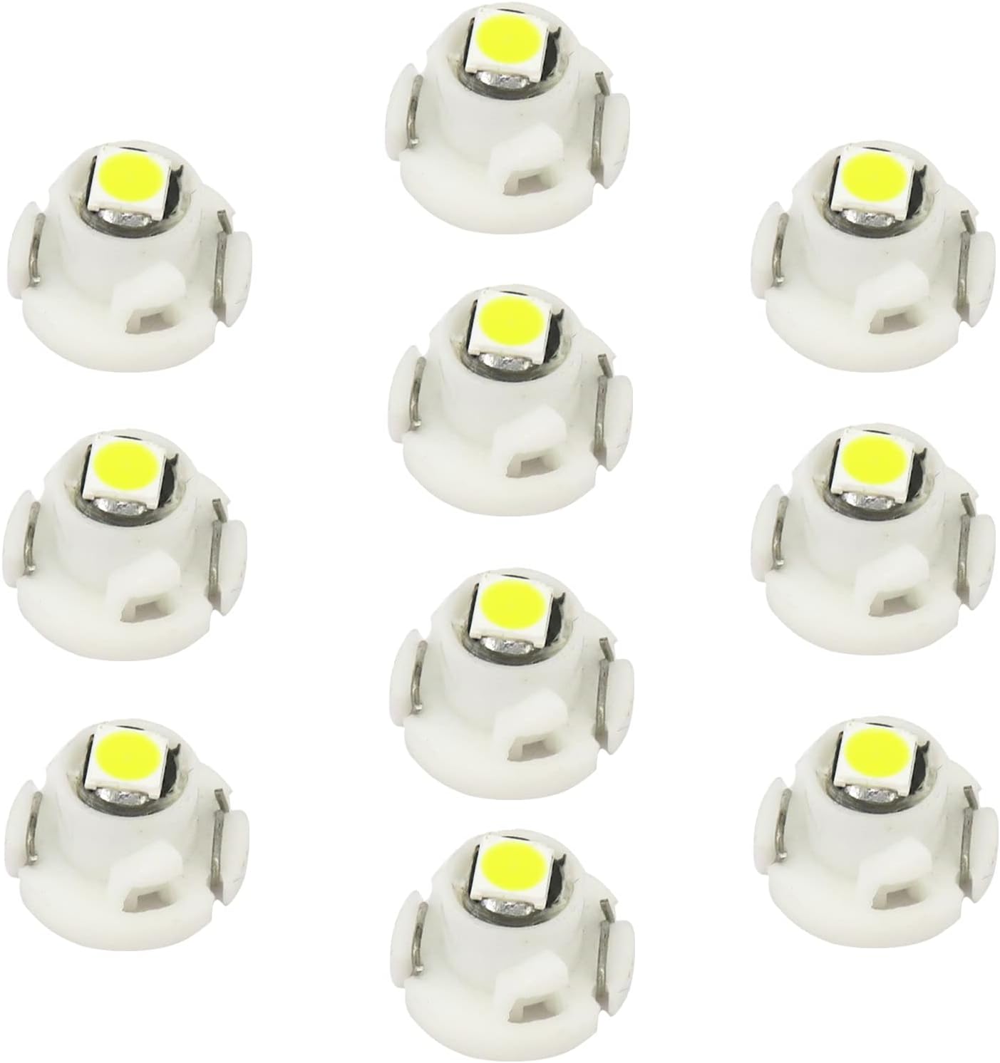 WLJH 10x White T4.2 Neo Wedge Led 3030 Chipest 10mm Base Car Instrument Cluster Dashboard HVAC AC Heater Climate Control Bulb Lamps Switch Indication Interior Light Replacement