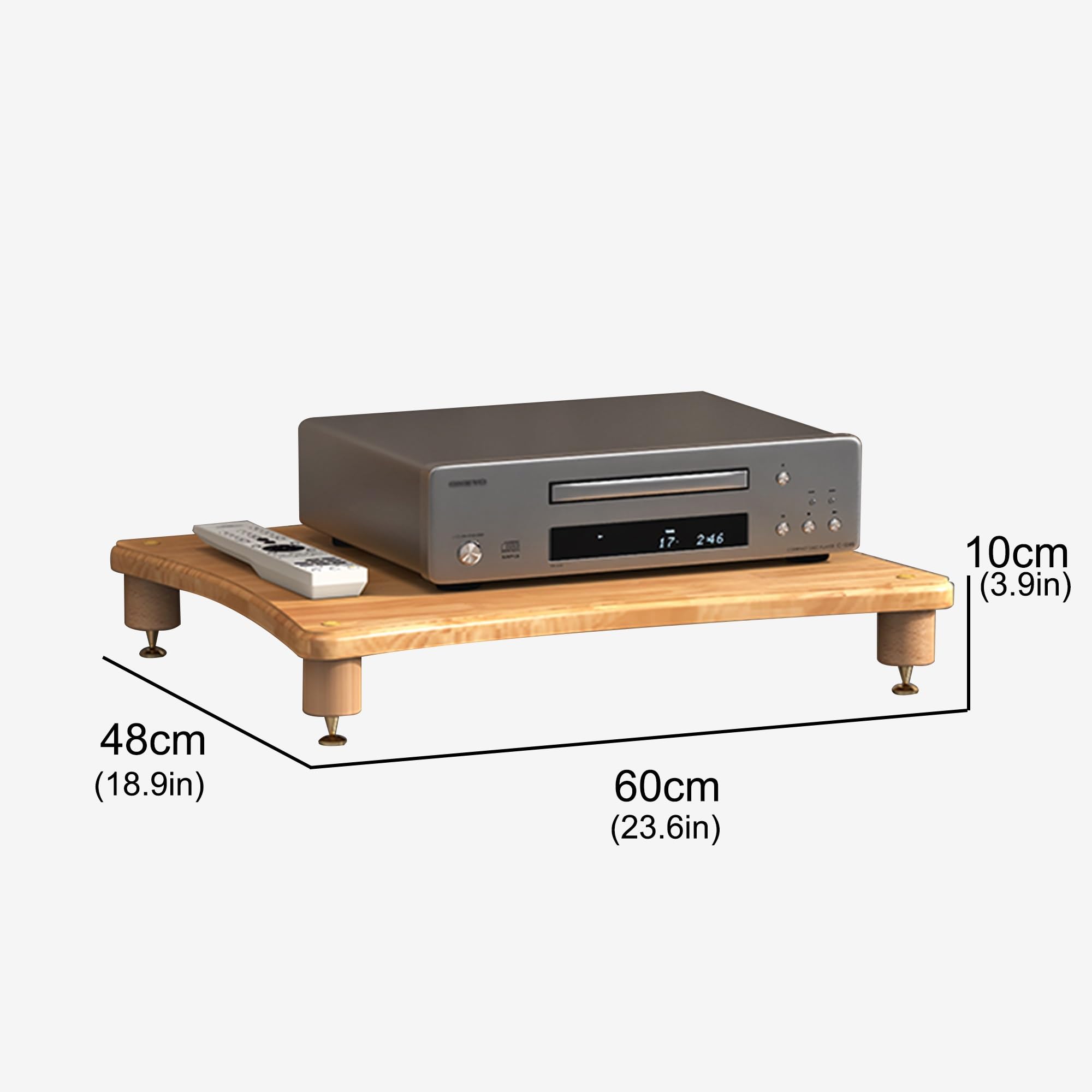 Mobile Giradischi in Legno Supporto Casse Audio HiFi Aperto Multifunzione Consolle per Jukebox Lettori Dvd Console di Gioco Accessori TV(Wood,60 * 48 * 10cm)