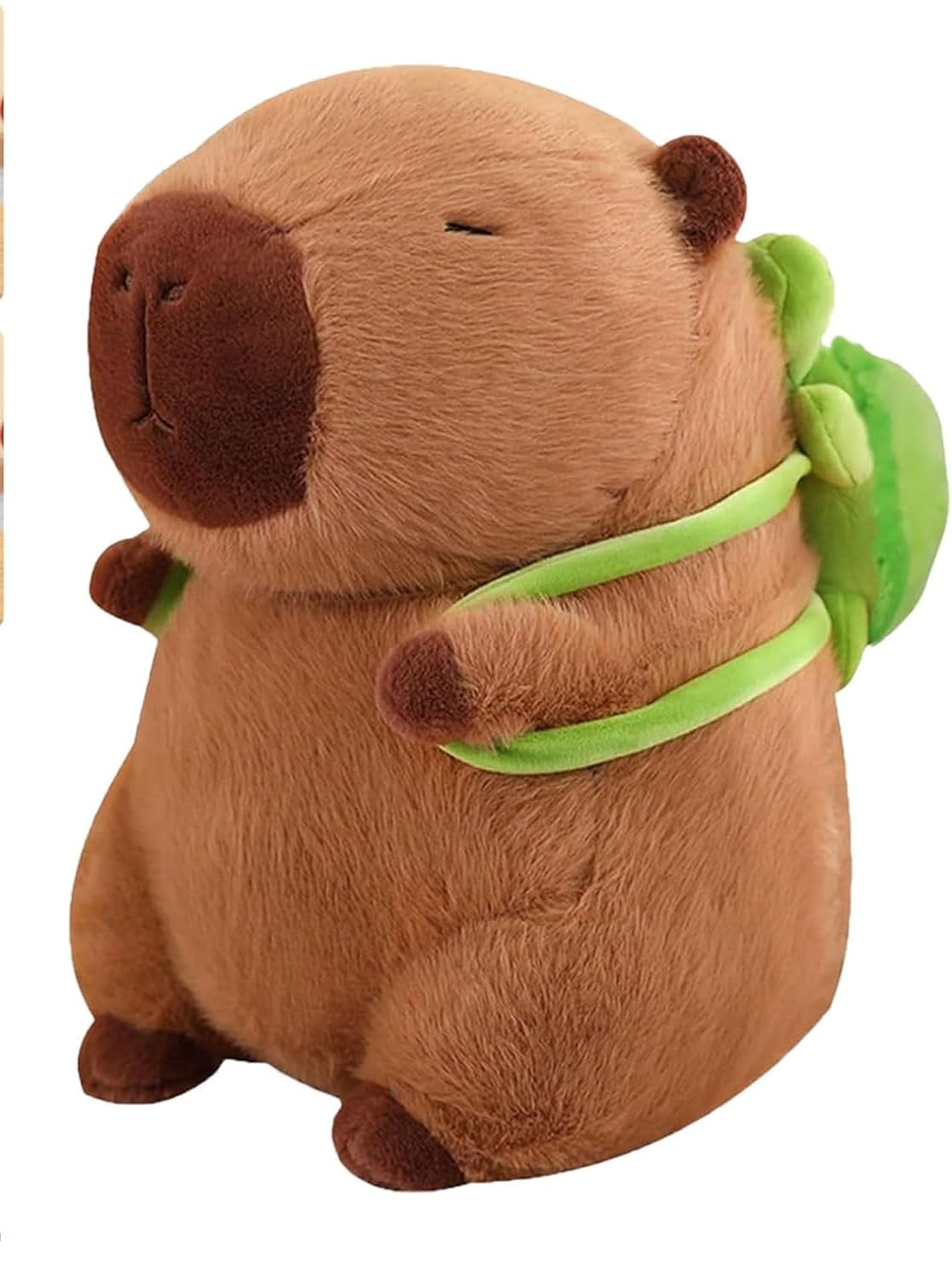 Capybara Capibara Plush Stuffed Animal with Green Turtle, Capybara Plush Toy, Simulation Soft Plush Snail, Cute Birthday Plush Toy for Kids (25CM)