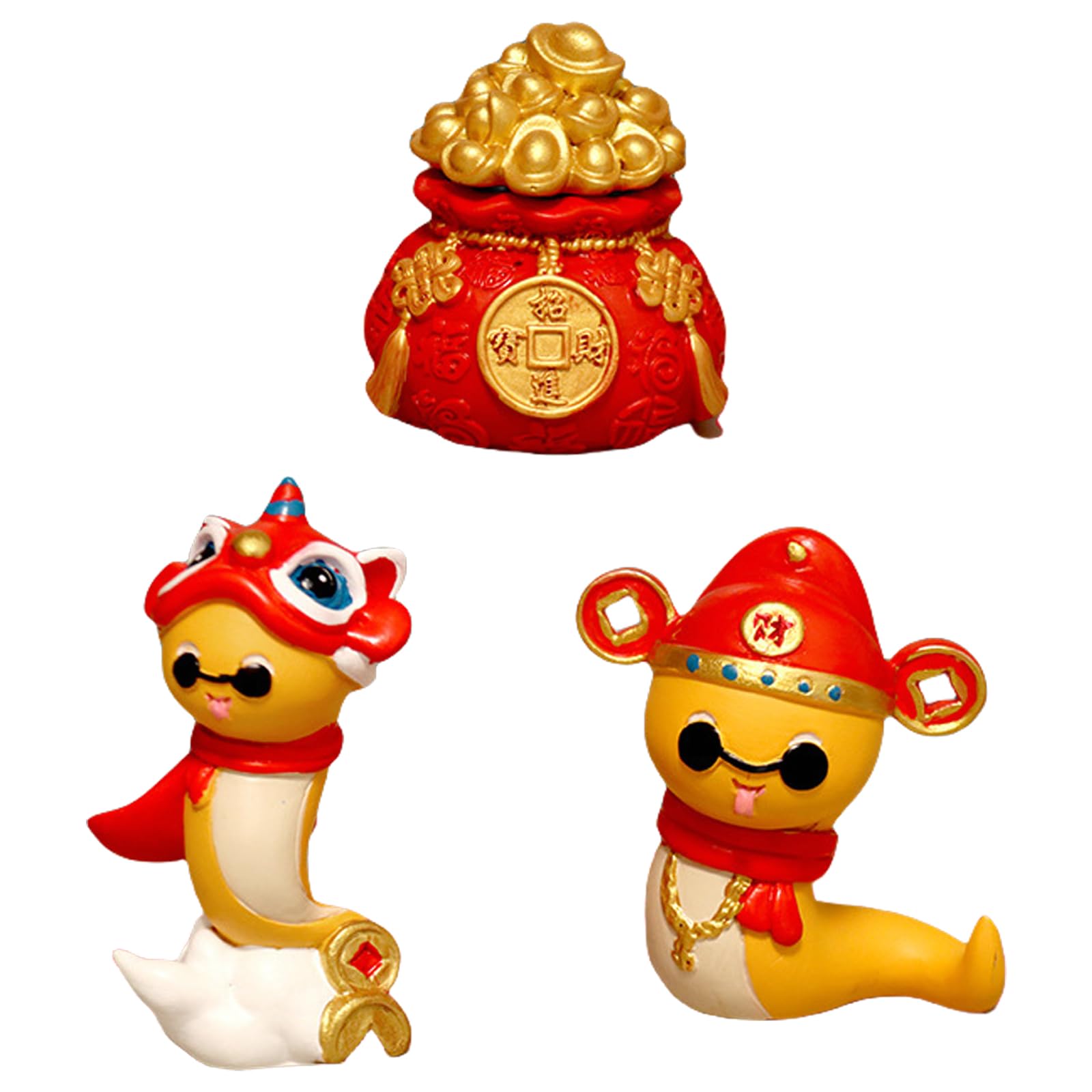 Tsophreniq Resin Snake Year Ornament New Year Celebration and Cultural Enthusiast Enhances Holiday Decoration Ornament