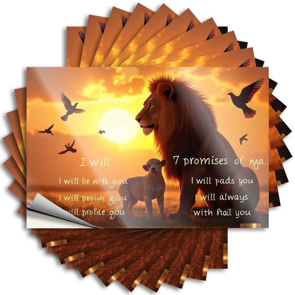 Stuff for Men, Lettering Sticker Funny Case Quote Stickers, Bookish No Residue Decals for Luggage | Outside Party Favor Custom The Lion's Promises At Sunset(12X18CM)