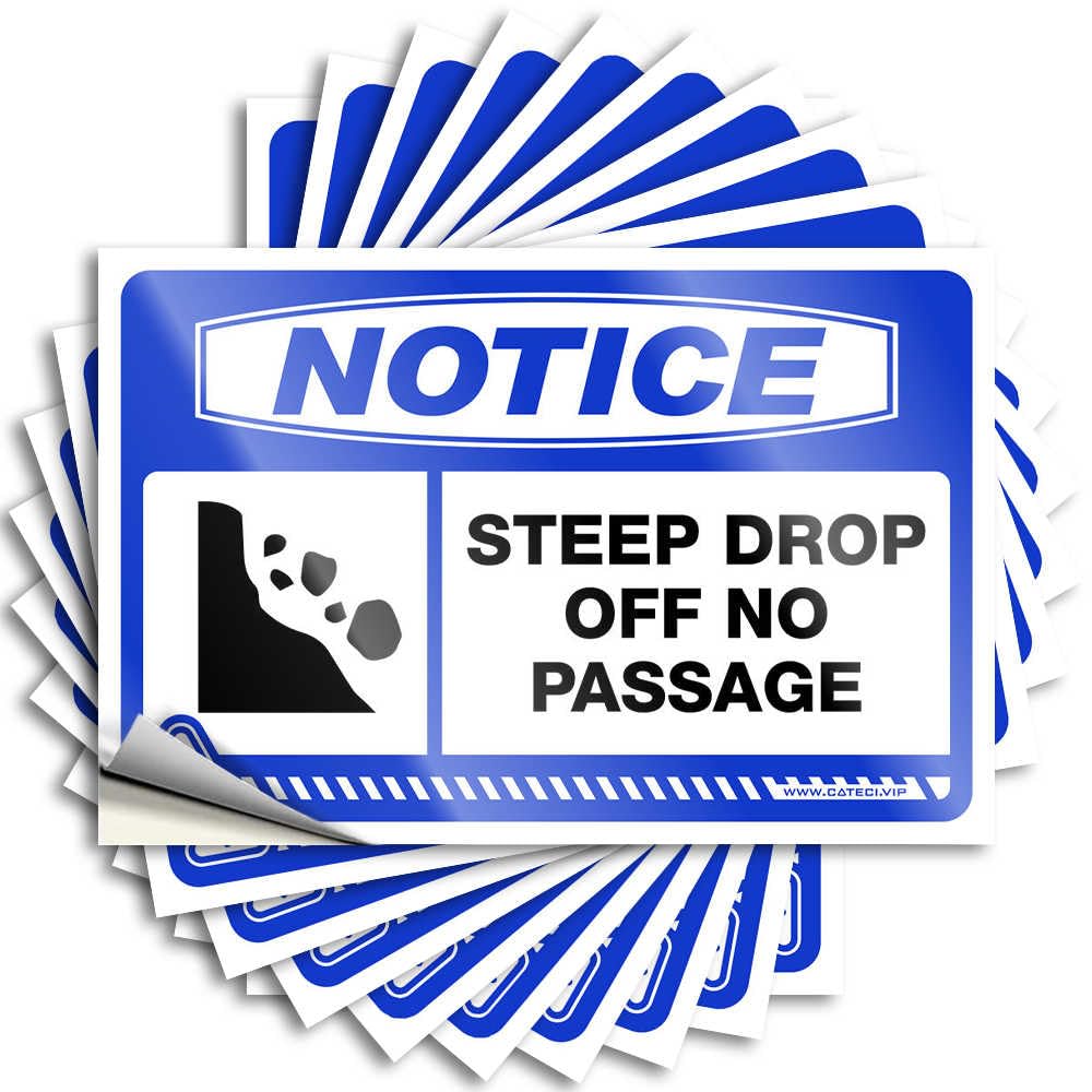 Fzfn Colour Decals Indoor Fall Decor Custom Stickers, Hard Waterproof Notice Steep Drop Off No Passage For Hydro Flask | Summer Vinyl Decals For Outdoor Holiday Gift(8X12cm)