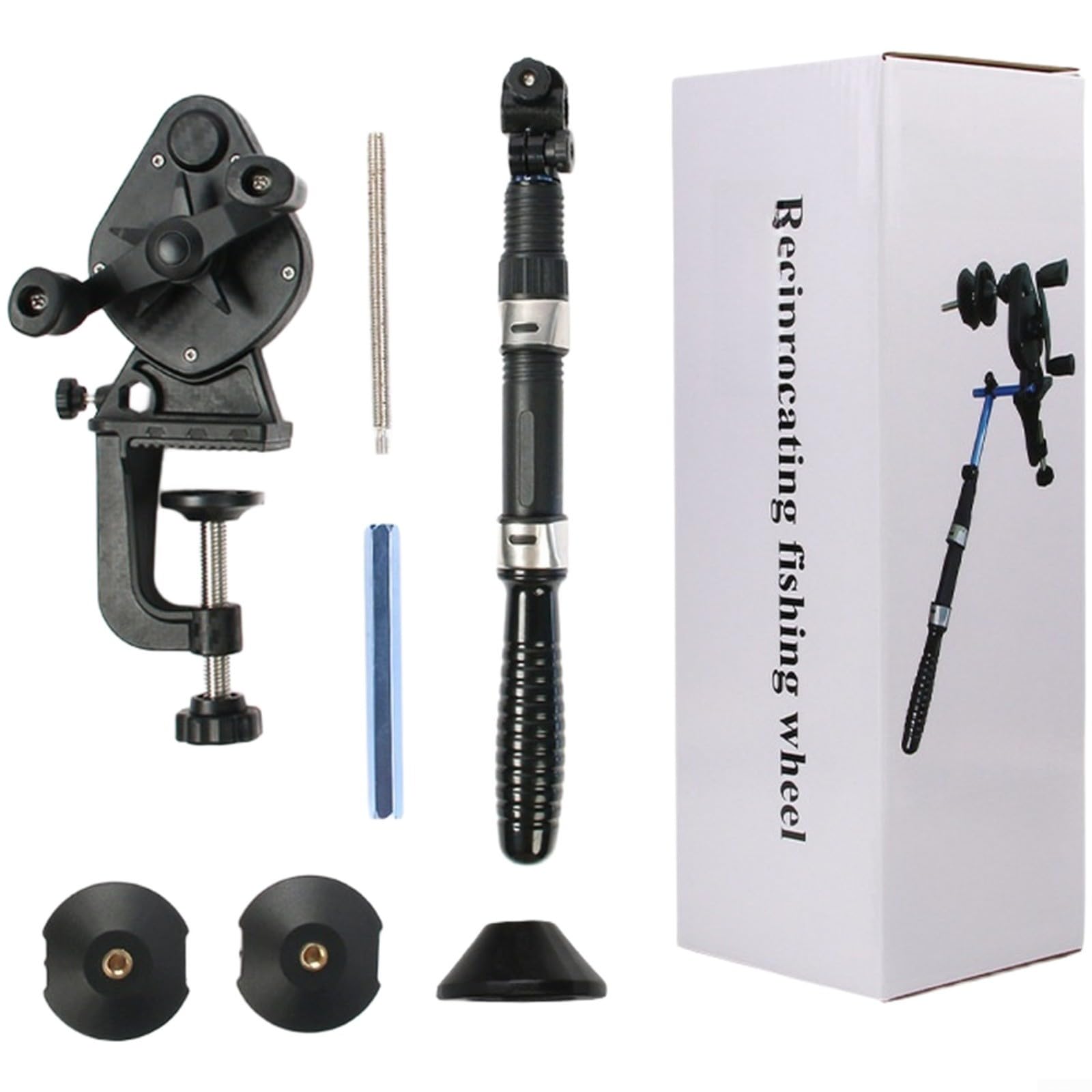 Enrouleur de ligne de pêche portable en ABS avec collier de serrage réglable 5-45 mm