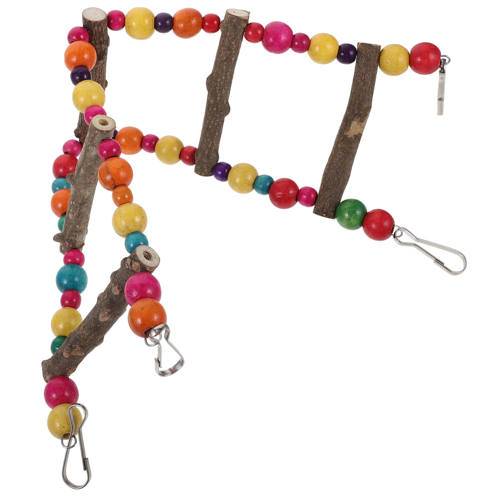 Levemolo Wooden Bird Toy Parrot Ladder for Small Birds Parakeet Training Climbing Step Ladder Toy