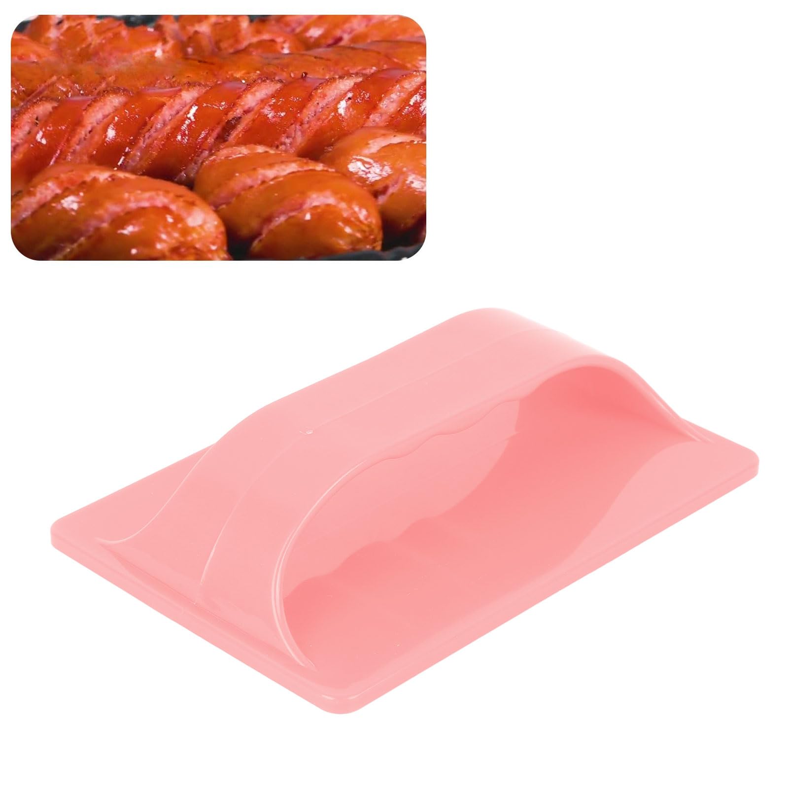 GOTOTOP Hot Dog Slicer, Hot Dogs Cutter Tool Outdoor Camping Barbecue Artifact for Picnics Barbecues (Pink one)