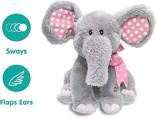 Miniatura 2 de Cuddle Barn  Juguete de tejido suave animado de Ellie el elefante 12 pulgadas peluche suave y abrazable que mueve la cabeza y sacude las orejas al