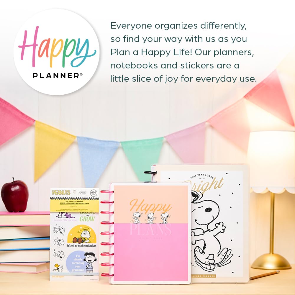Amazon.com : Happy Planner Peanuts Disc-Bound 12-Month Academic