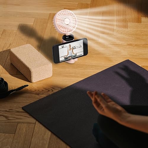 Miniatura 8 de Ventilador portátil de mano, 12 horas, Ventilador portátil actualizado de 3200mAh con pantalla LED, plegable 90°, viento de 5 velocidades,