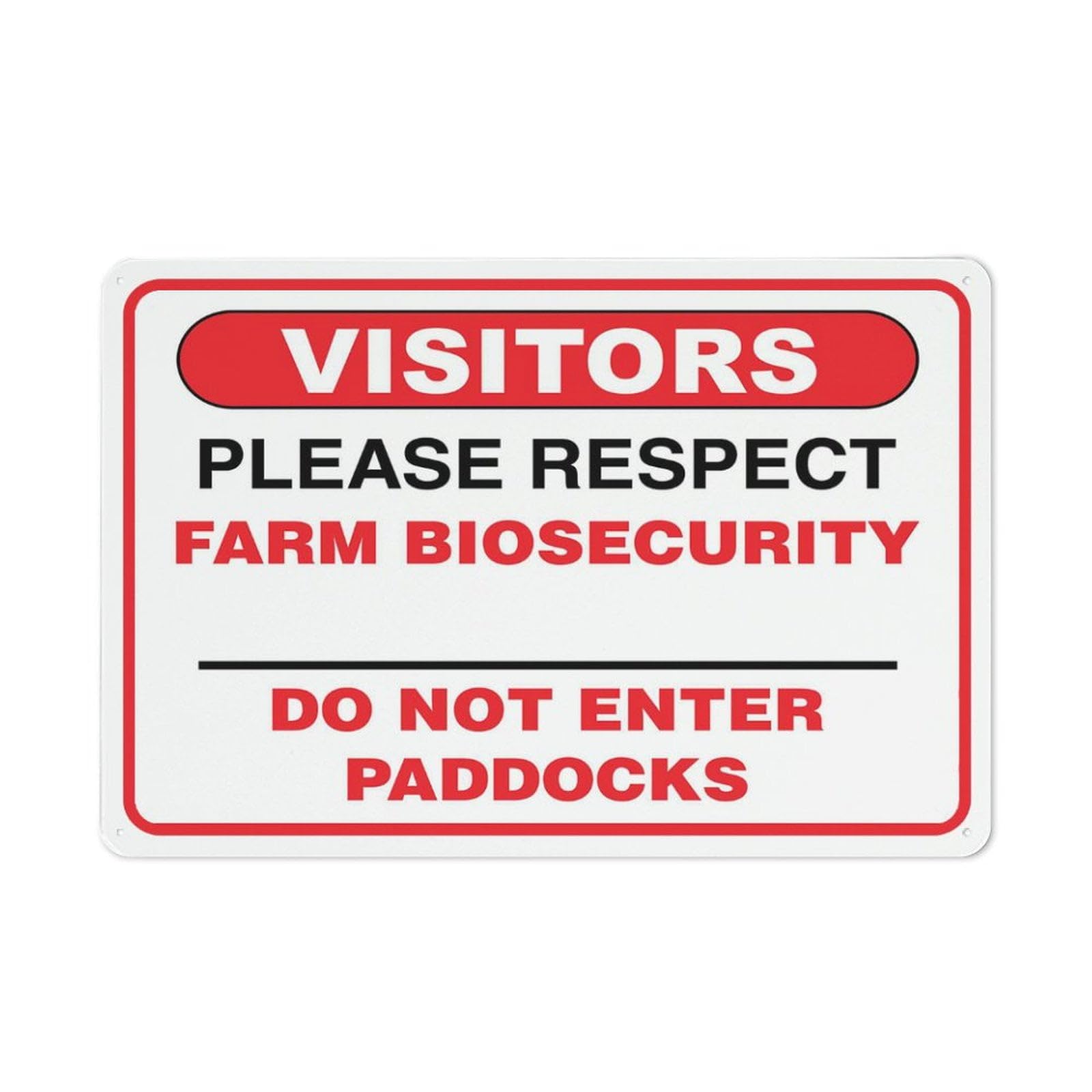 Visitors Please Respect Farm Biosecurity Do Not Enter Paddocks Wall Art Decor Plaque for Cafe Farm Garage Garden Yard Tin Sign 8x12 Inch