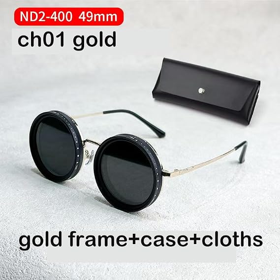 Hand Made Nd-400 9 Gears Round Polarized Adjustable Dimming Men Sunglasses women Filter Diving Fishing