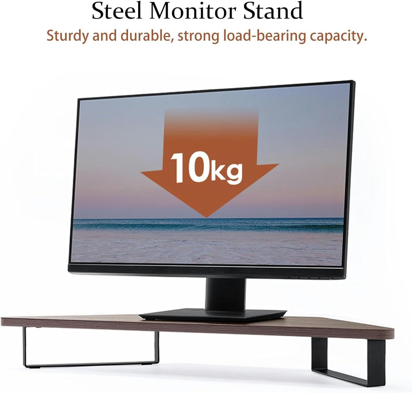 Support d'angle en Bois pour Moniteur de Bureau, Support d'angle Triangulaire pour Moniteur de Bureau, Support de Rangement Ergonomique pour Organisation d'ordinateur de Bureau