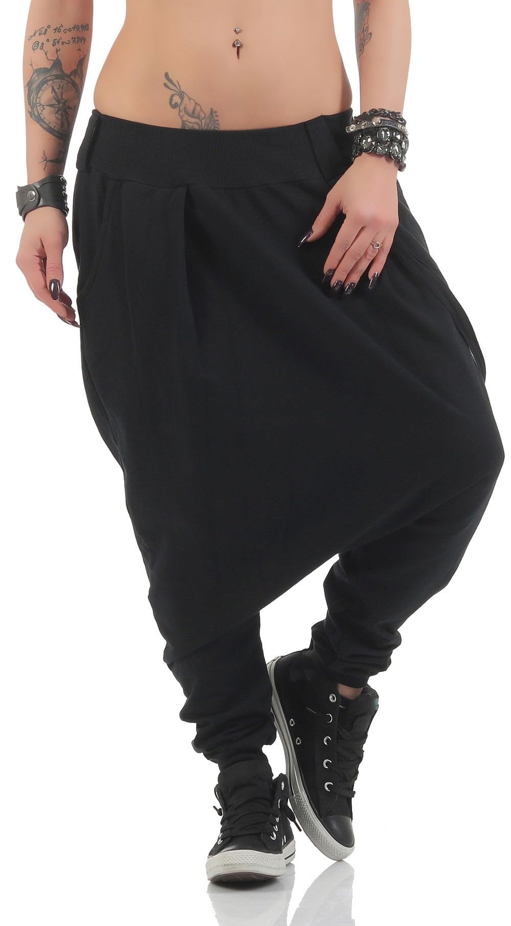 Malito di Base Pantaloni Harem Pantaloni Aladin Baggy 91086 Donna Taglia Unica