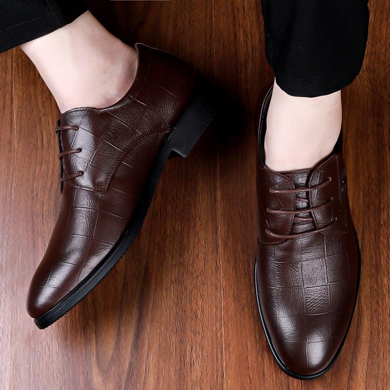 Men's Faux Patent Leather Oxford Shoes Tuxedo Dress Classic Lace-Up Business Formal Comfortable Slip2