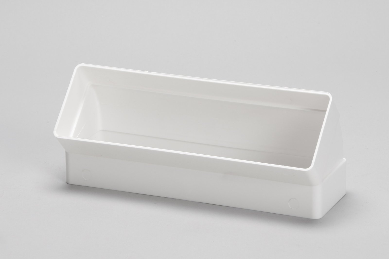 Hde White Naplesuk 204Mm X 60Mm Rectangular Flat Channel Ducting 45º Vertical Bend - Plastic