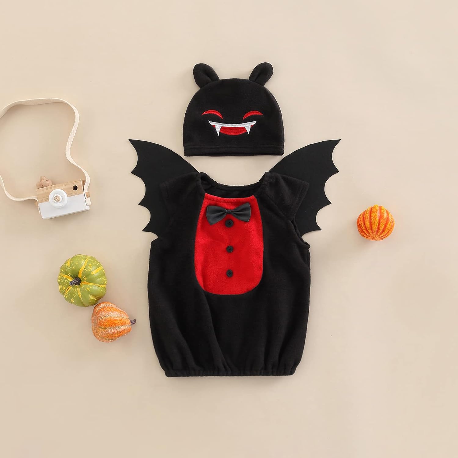 Miniatura 2 de Jkerther Mi primer disfraz de murciélago para Halloween, disfraz de murciélago para recién nacido, con capucha, mameluco para Halloween