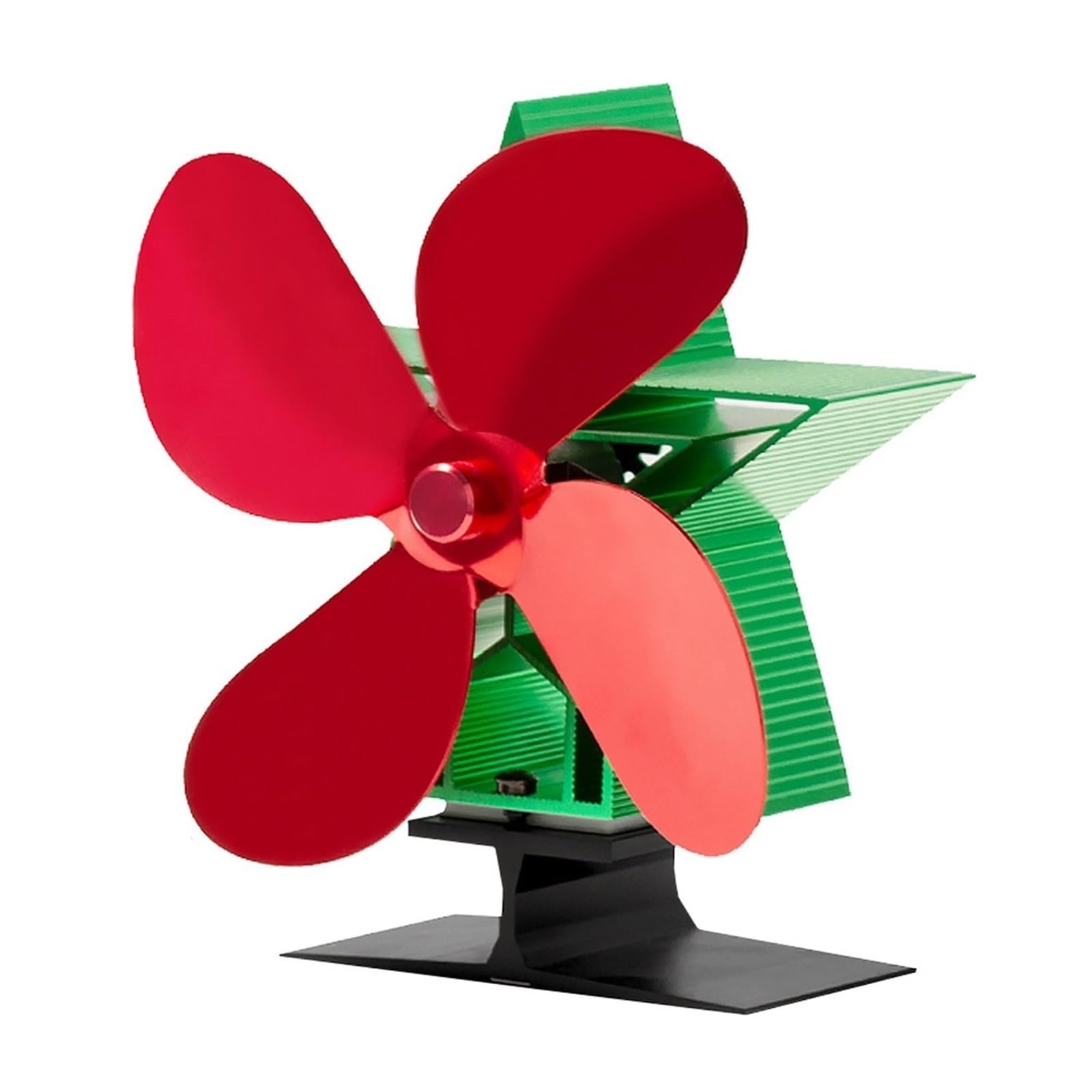 Ventilador Estufa Leña Ventilador For Hogar De 4/5 Aspas, Estufa Calor Con, Quemador Madera Ecofan, Silencioso, Distribución Eficiente Del, Decoración Navideña(4 with Thermometer)
