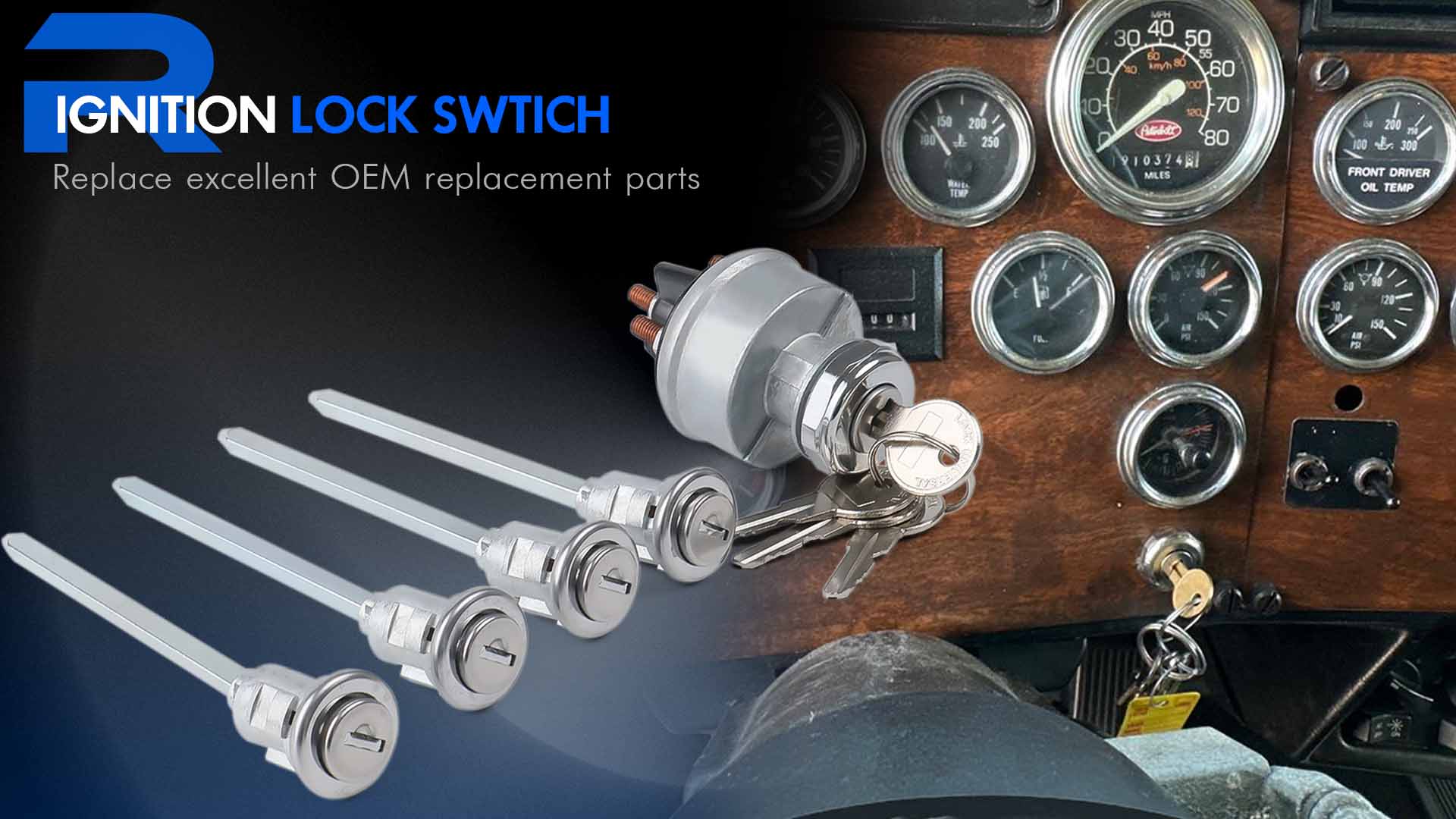 Ignition Switch Assembly Kit with 4 Door Lock Cylinder & 4 Key
