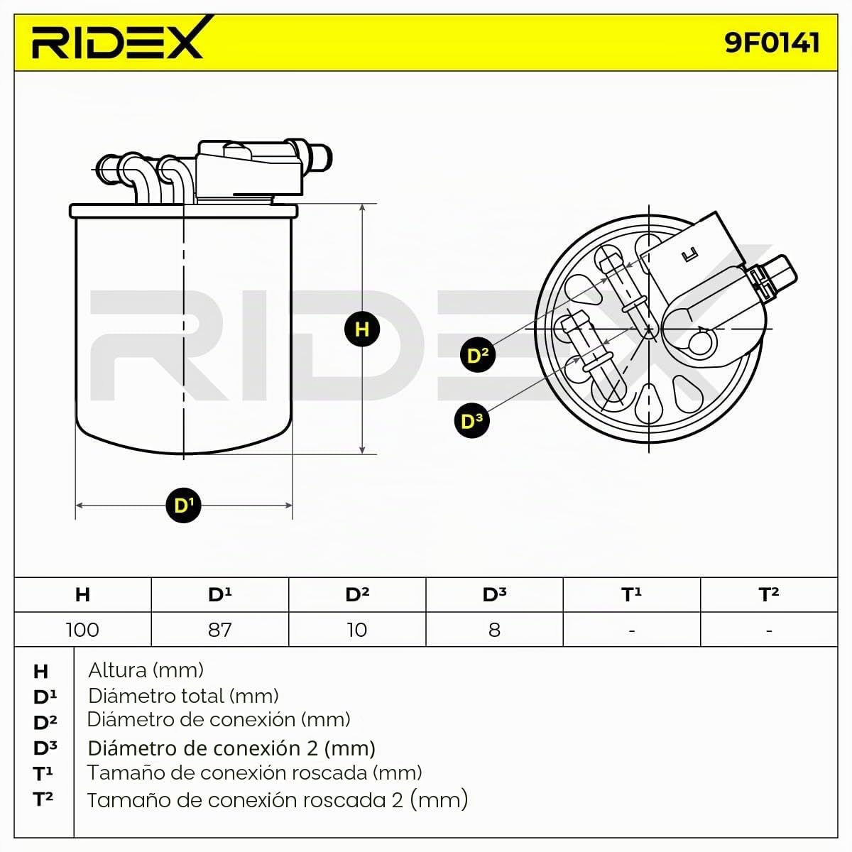 RIDEX 9F0141 Filtro combustible Compatible con MERCEDES-BENZ Clase C T-modell S204 Gasóleo