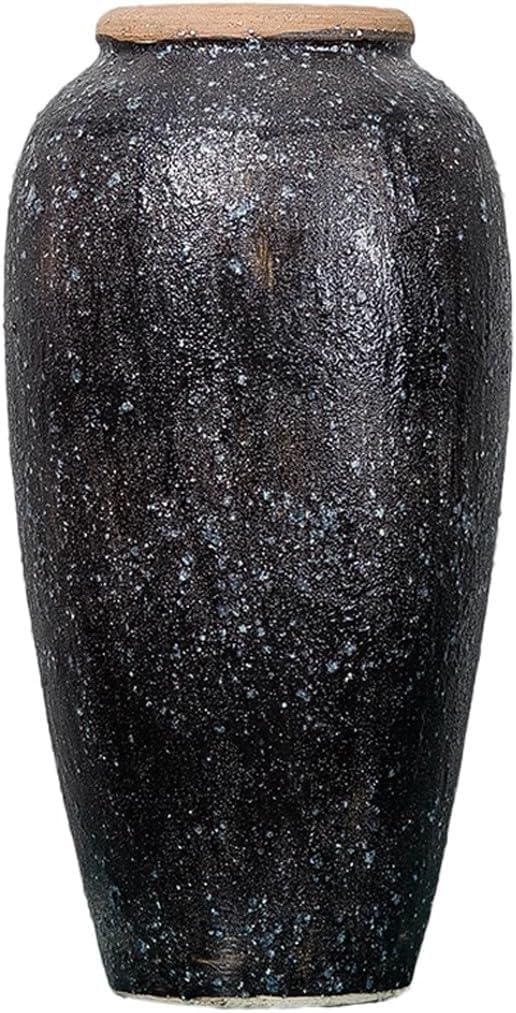 asdchZen Grain Dispenser With Ceramic,Rice Container, Ceramic Ginger Jarceramic Vase Living Room Office Desktop Floor-Standing Ornamehandicrafts,W17 X H35cm